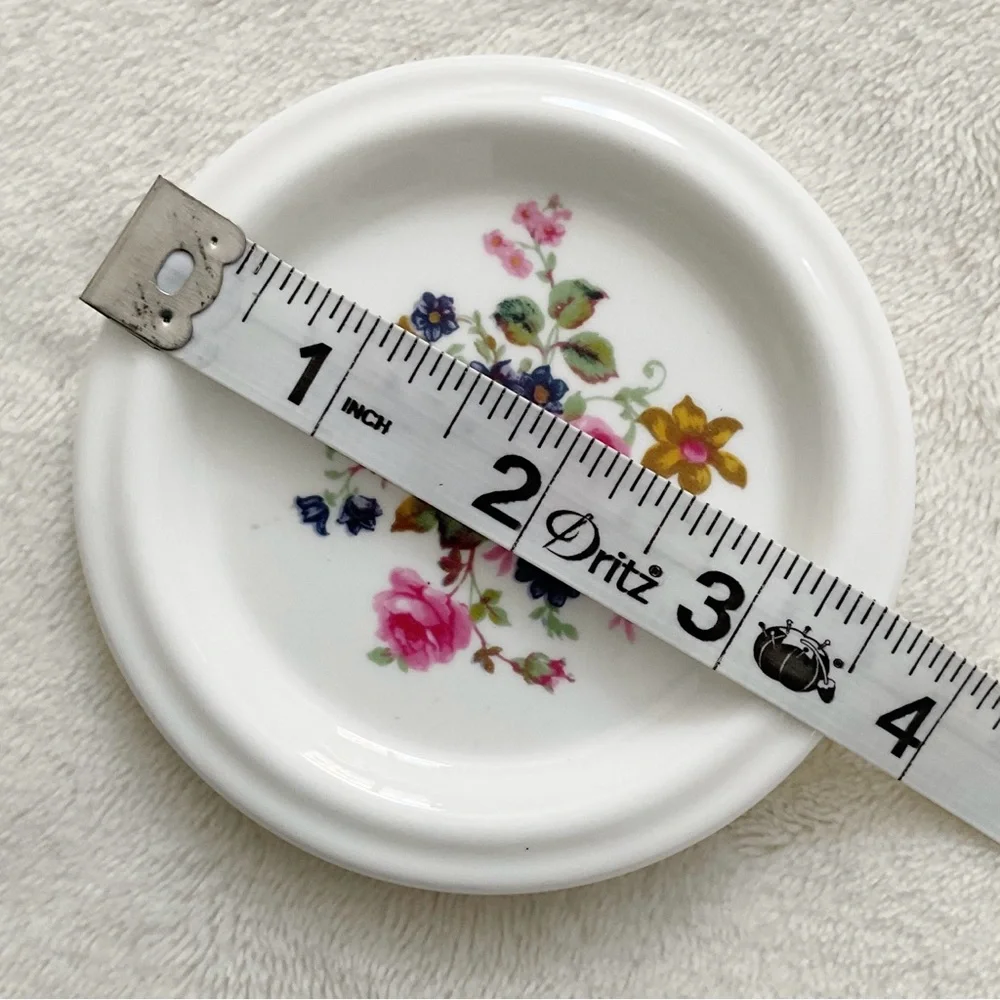 Vintage English Bone China Floral Ring Dish Pink Cottagecore Trinket